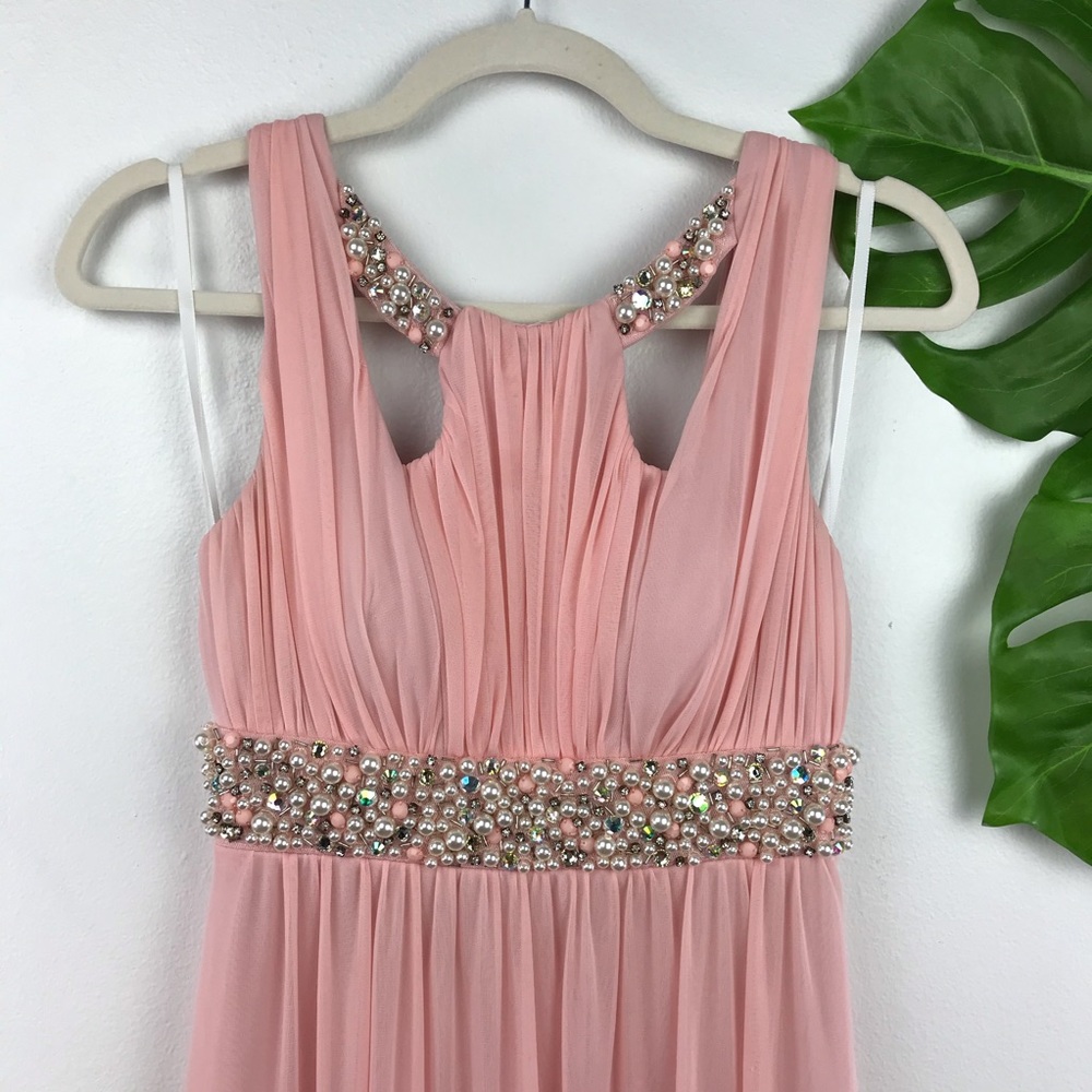 CITY STUDIO BEADED STONE FORMAL PROM DRESS